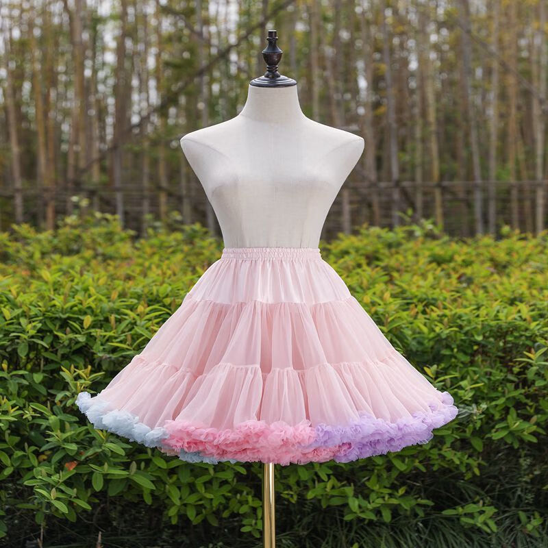 咚憬无骨裙撑软纱lolita女仆裙撑短款半身裙cosplay日常裙撑礼服裙撑