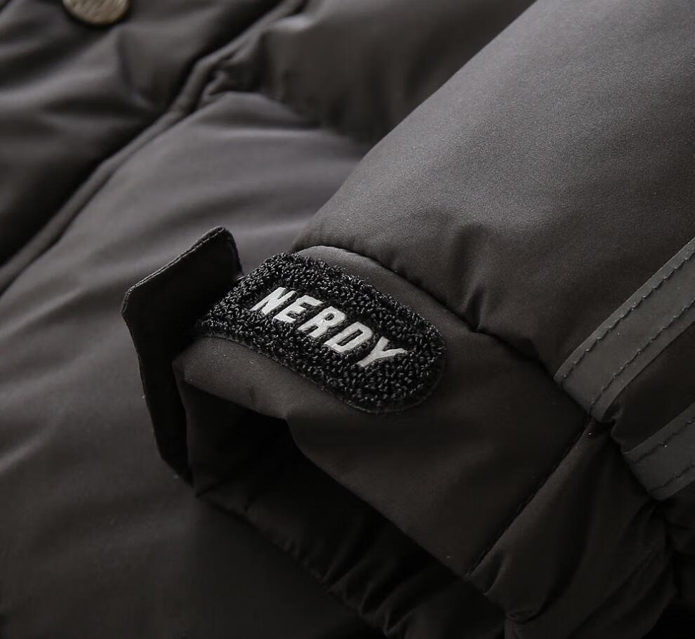 韩国nerdy羽绒服加厚男女虞书欣同款反光短款外套黑色m成人