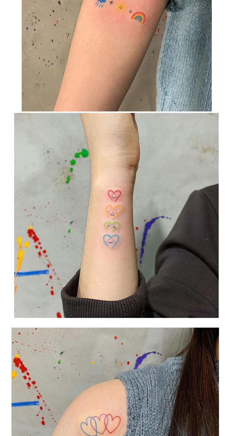 洗不掉的纹身贴ins泫雅风纹身贴防水逼真学生校园可爱小清新贴纸5张