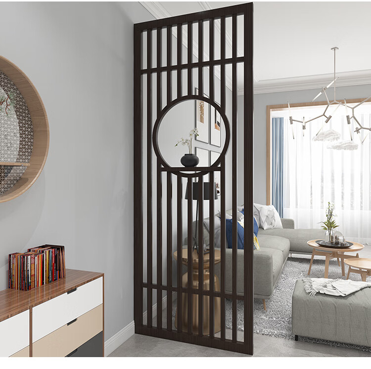 隔断实木格栅客厅玄关进门屏风现代简约隔断墙欧卧室卫生间 款式二