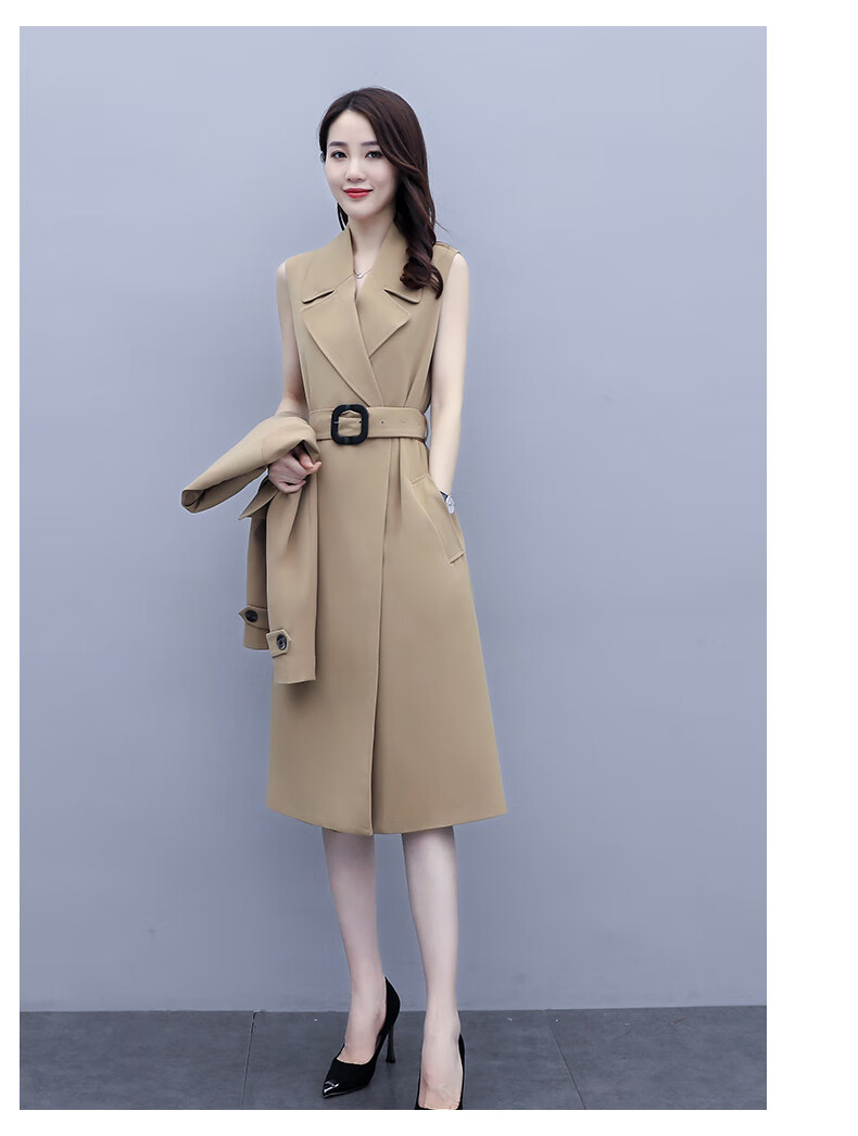 衣典零一2021春装新款春季女装春秋时尚韩版女士收腰休闲宽松卡其色
