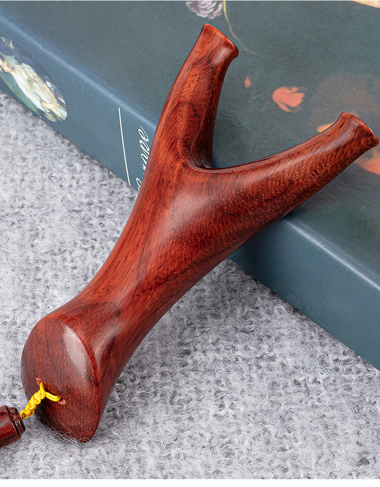 实木红木小叶紫檀反曲叉扁皮筋弹工精准度弾弓弹弓竞技沙漠铁小叶紫檀