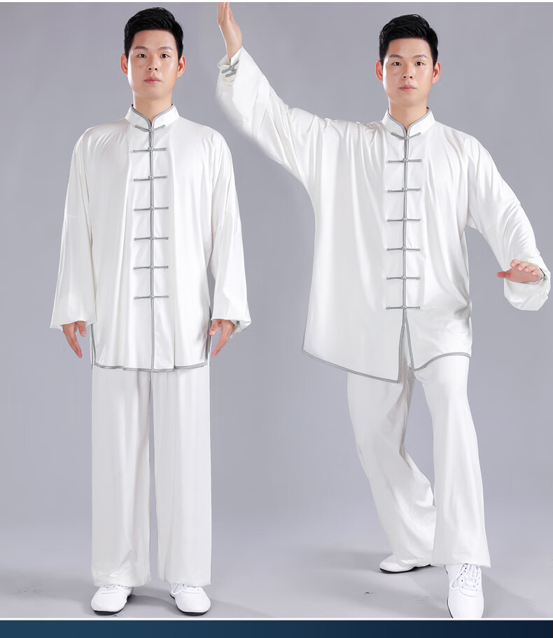 牛奶丝太极服男太极拳练功服男装2021新款夏季套装服装春秋黑色短袖s