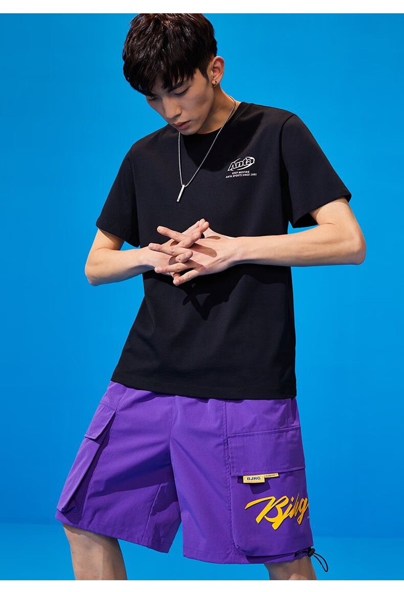 安踏男装短袖男t恤新款夏季宽松透气休闲半袖体恤男士运动服上衣男装