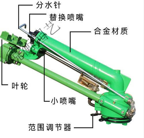 喷灌枪头农用灌溉涡轮喷枪农业金属摇臂浇地神器农用园林喷灌设备雾化