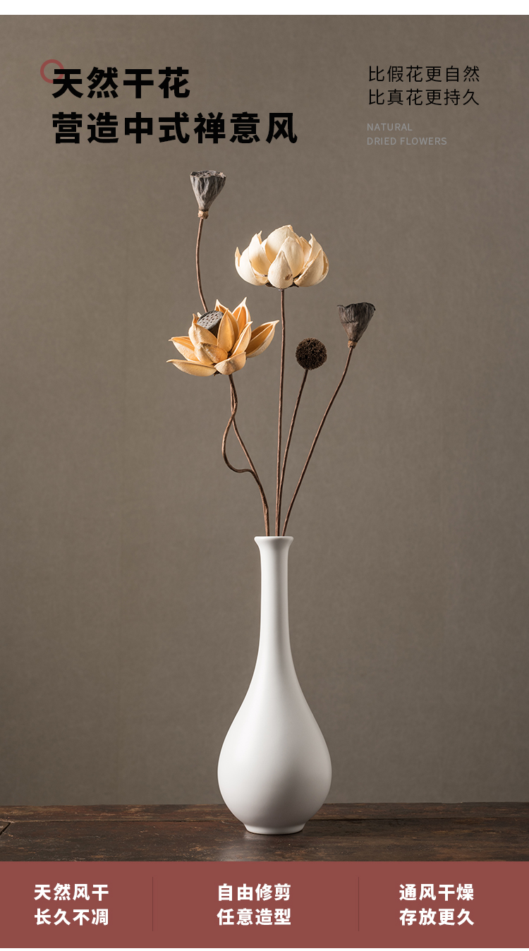 干花花束真花装饰摆件荷花风干莲蓬天然莲藕禅意插花中式客厅摆设干花