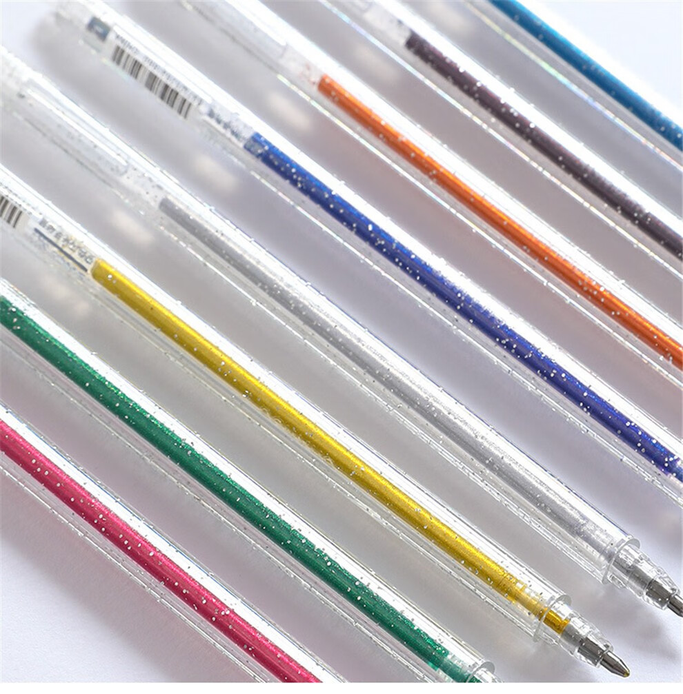 闪光彩色手账笔中性荧光记号笔儿童diy手抄报办公学生开学标划重点