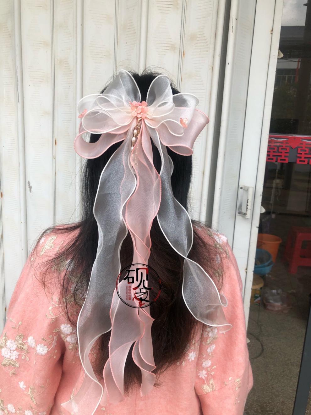 蝴蝶结发夹jk多款超大汉服古风jk洛丽塔发饰头饰砚之时尚单品 浅香槟