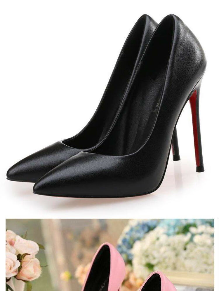 妍澈漆皮高跟鞋处理大码超高跟细跟尖头漆皮系带微瑕伪娘反串变装鞋侧