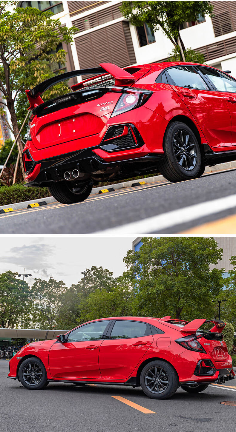 适用于21款两厢思域改装typer大尾翼1620款新十代思域免打孔升级typer