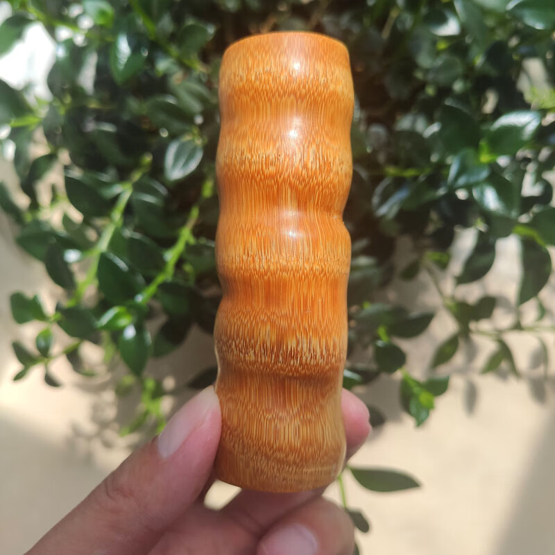 庄梦蝶实心竹精抛老料罗汉玉竹文玩手把件竹节挂件罗汉竹直径3640长