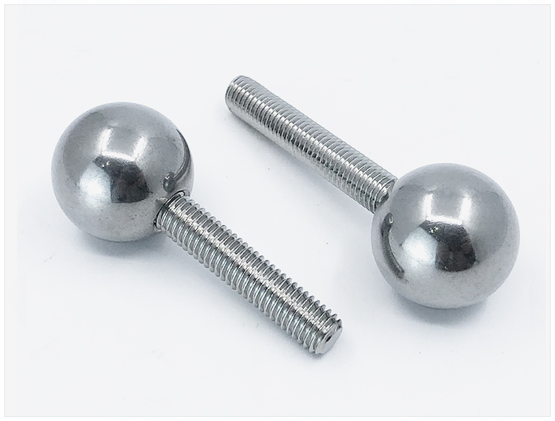 不锈钢圆球手柄螺丝球头手拧螺栓手旋摇球螺杆3m4m5m6m8m10m12 Φ10