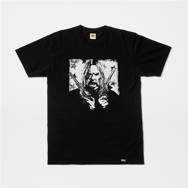 rockstar原厂周边荒野大镖客2大表哥2音乐集图案短袖t恤现货白色3xl