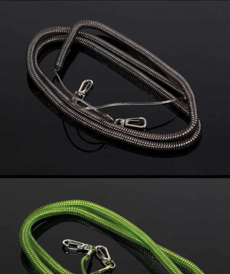 鱼竿失手绳自动伸缩高弹力钢丝失手绳放竿绳溜鱼器护杆绳钓鱼用品i5米