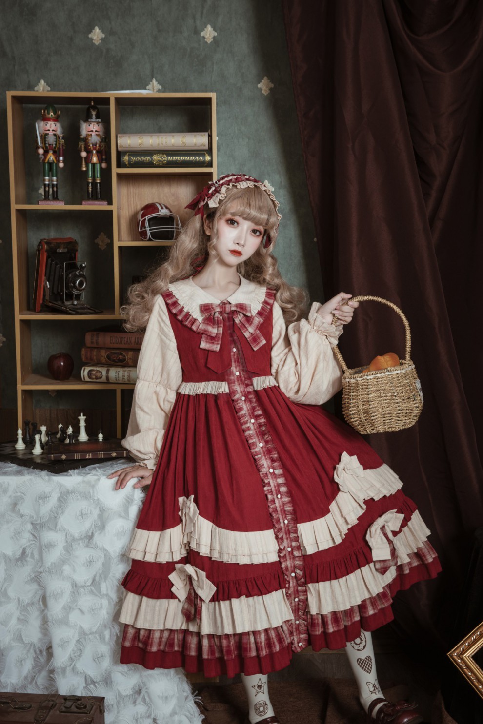 设计国牌新款小红帽少女连衣裙lolita甜美复古可爱裙子洛丽塔 小红帽