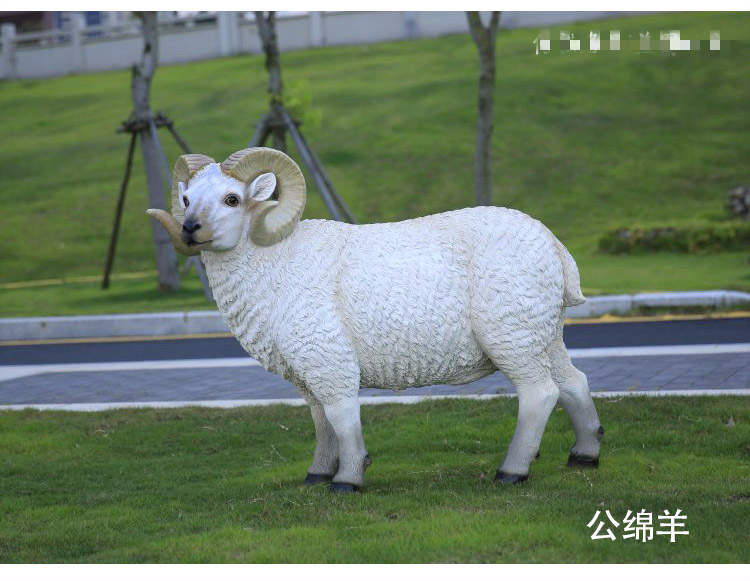 户外园林农场树脂仿真动物羊摆件可爱小绵羊工艺品雕塑景观装饰品