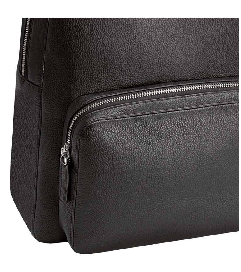 万宝龙(montblanc)男包软皮粒纹牛皮拉链双肩包 黑色【图片 价格 品牌