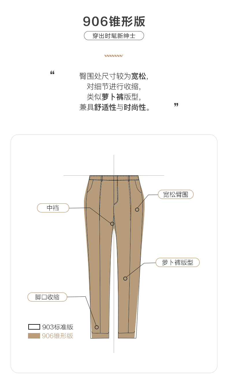 九牧王男裤尺码表图片