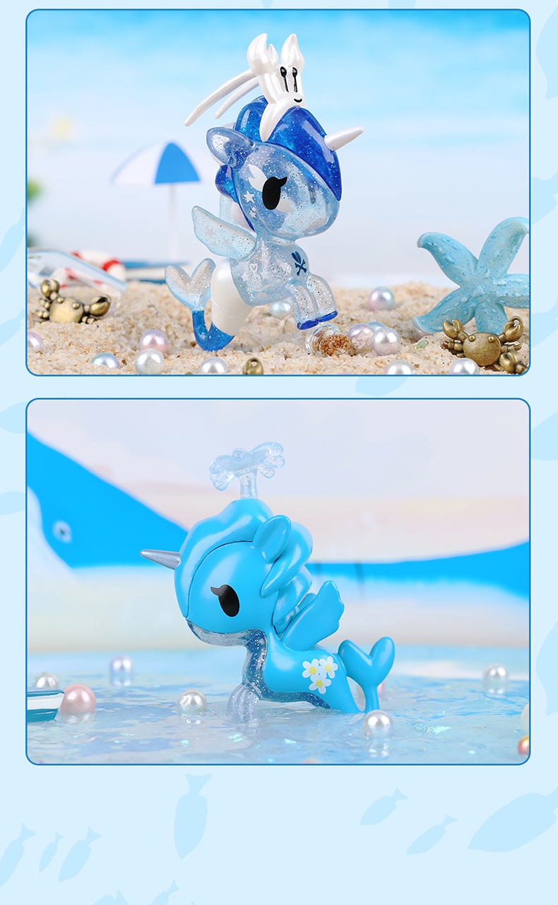 独角兽美人鱼款盲盒美人鱼系列5代盲盒透明款潮玩独角兽摆件公仔礼物