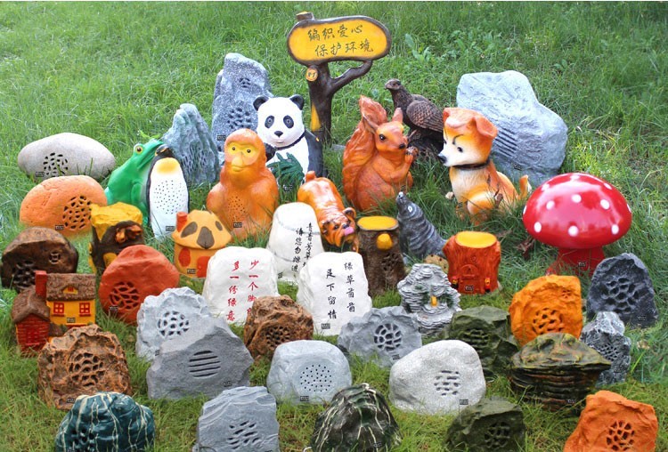 【现货速发】 石头防水草坪音响音箱户外假山喇叭公园花园仿石室外