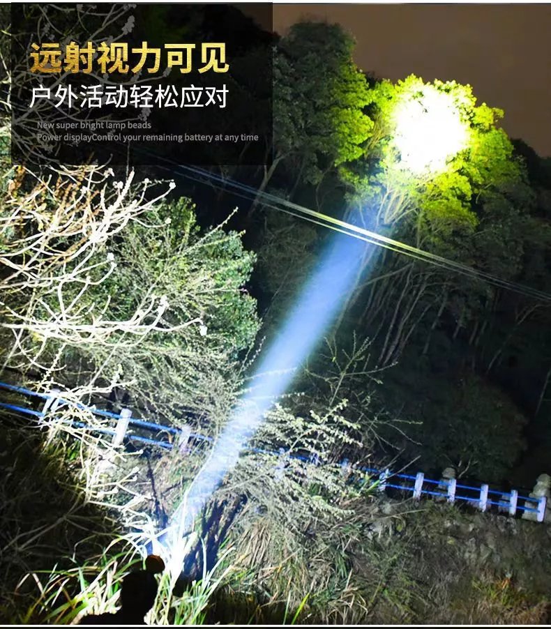 2，頭燈強光超亮頭戴式手電筒戶外家用遠射充電野外夜釣魚小氙氣鑛燈 白光【爆亮99000】 現貨