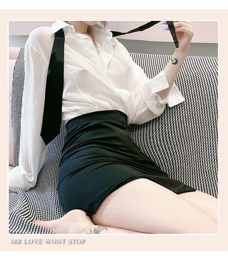 性感丝袜制服诱惑角色扮演丁字裤吊带黑丝露裆网袜抹胸包臀裙8088睡袍