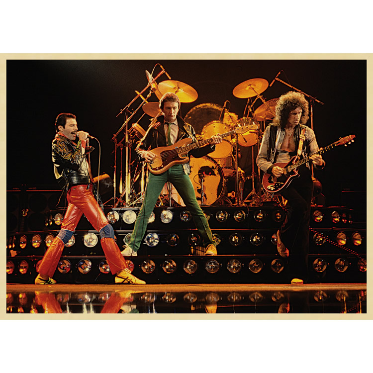 皇后乐队海报 queen 牛皮纸复古装饰画 摇滚音乐 怀旧 欧美人物画