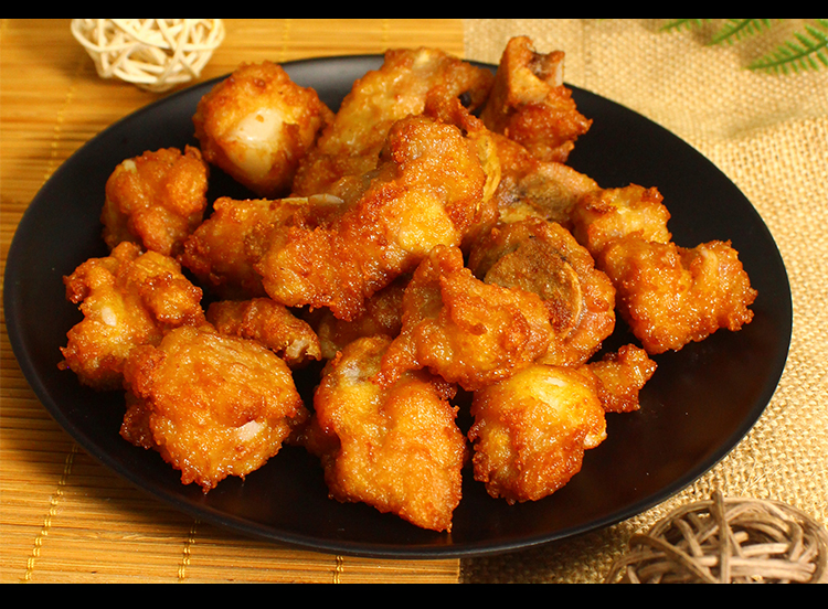 蒜香小排400g排骨粒腌制猪肋排油炸酒店饭店特色半成品冷冻小吃