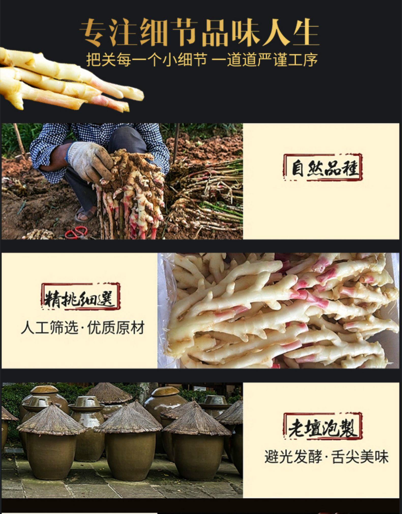 宝湘坊 糖醋姜铜陵生姜1000g安徽特产即食腌制甜姜泡姜嫩姜新鲜铜陵白