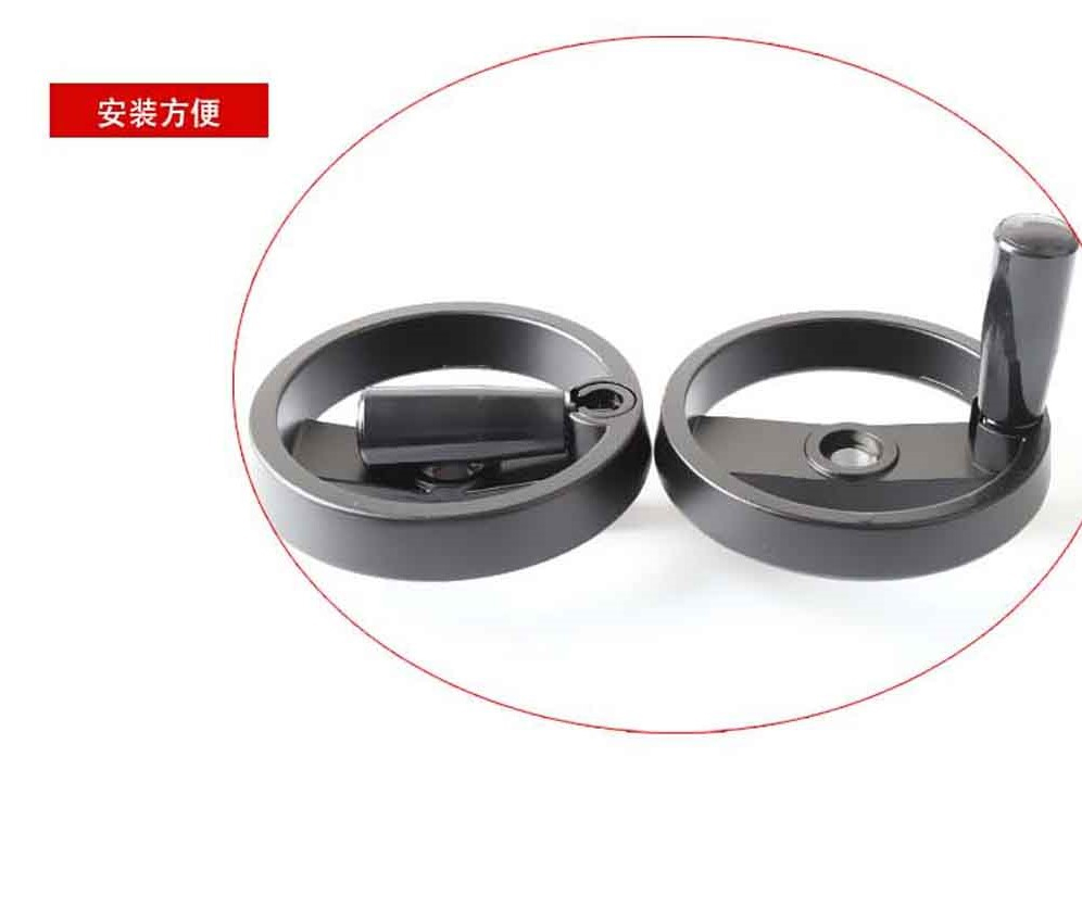 铝合金手轮机床手轮可折叠手柄手轮双辐条胶木轮100 125 160 200 14*