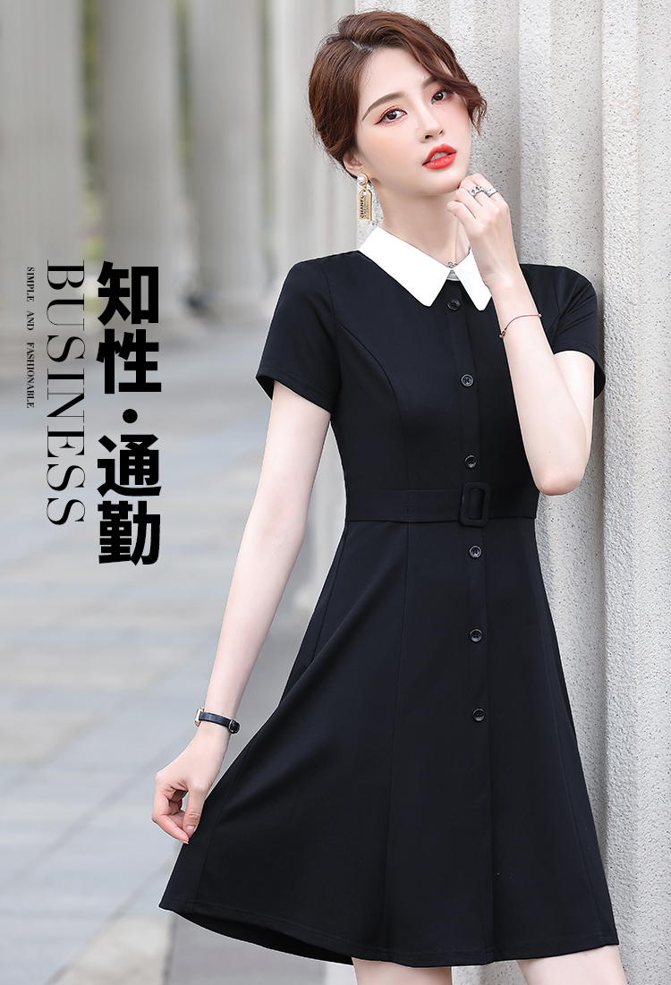 纽丰幼师服女幼儿园老师园服ol工作服面试职业套装教师衣服短袖连衣裙