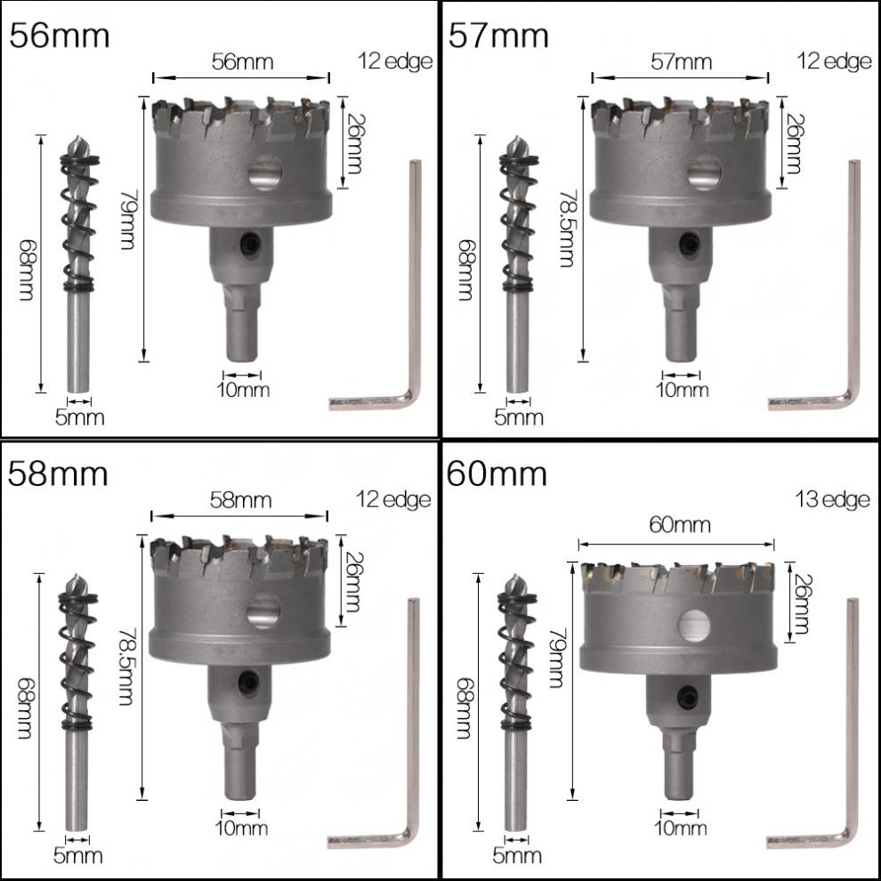 5a合金开孔器不锈钢开孔器tct硬质合金扩孔器金属12mm