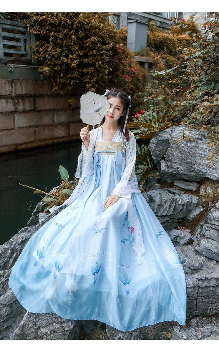 高端轻奢春樱汉服女中国风学生樱花超仙齐腰古装仙气飘逸古风明制齐胸