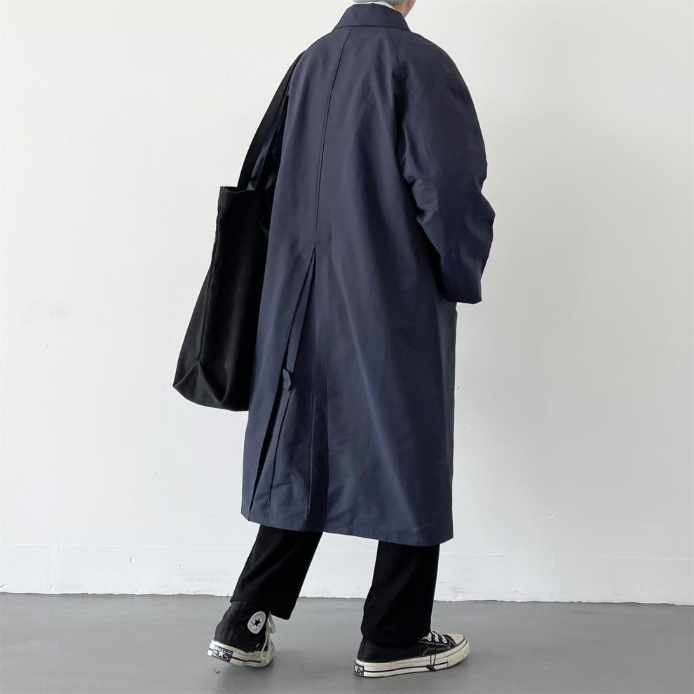 日式风衣2021年春季日系文艺青年复古中长款风衣男生宽松大衣bf工装风