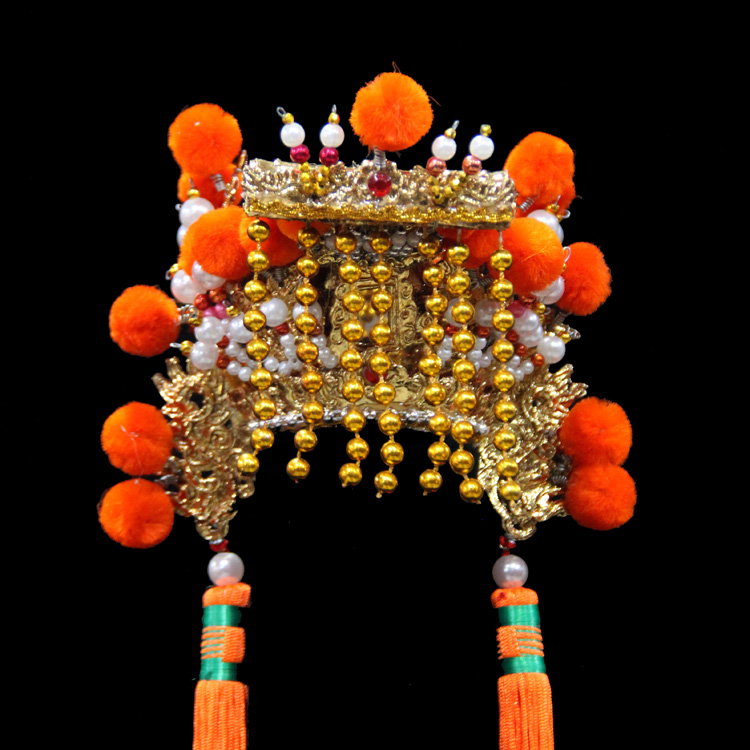 传统古法全手工台金纸制佛帽神明帽子天上圣母白莲圣母妈祖帽4寸头围