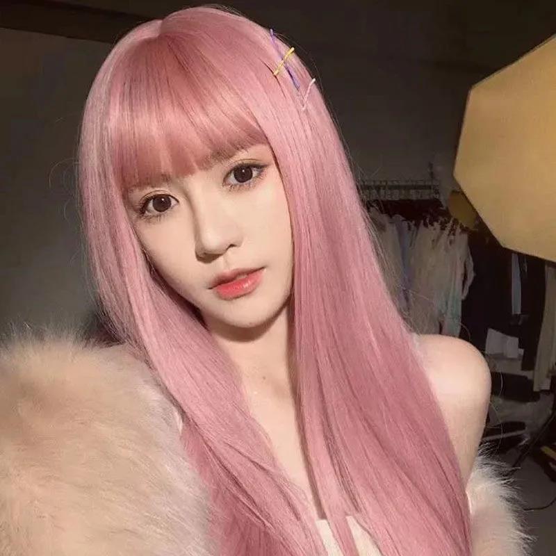 2021年抖音流行发色青木灰奶奶灰亚麻灰学生自己在家染发剂 粉灰色(染