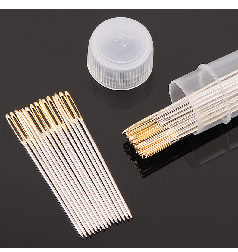 十字绣金尾针刺绣通用专用针钝头圆尖针三股绣花针22/24/26号 混装号