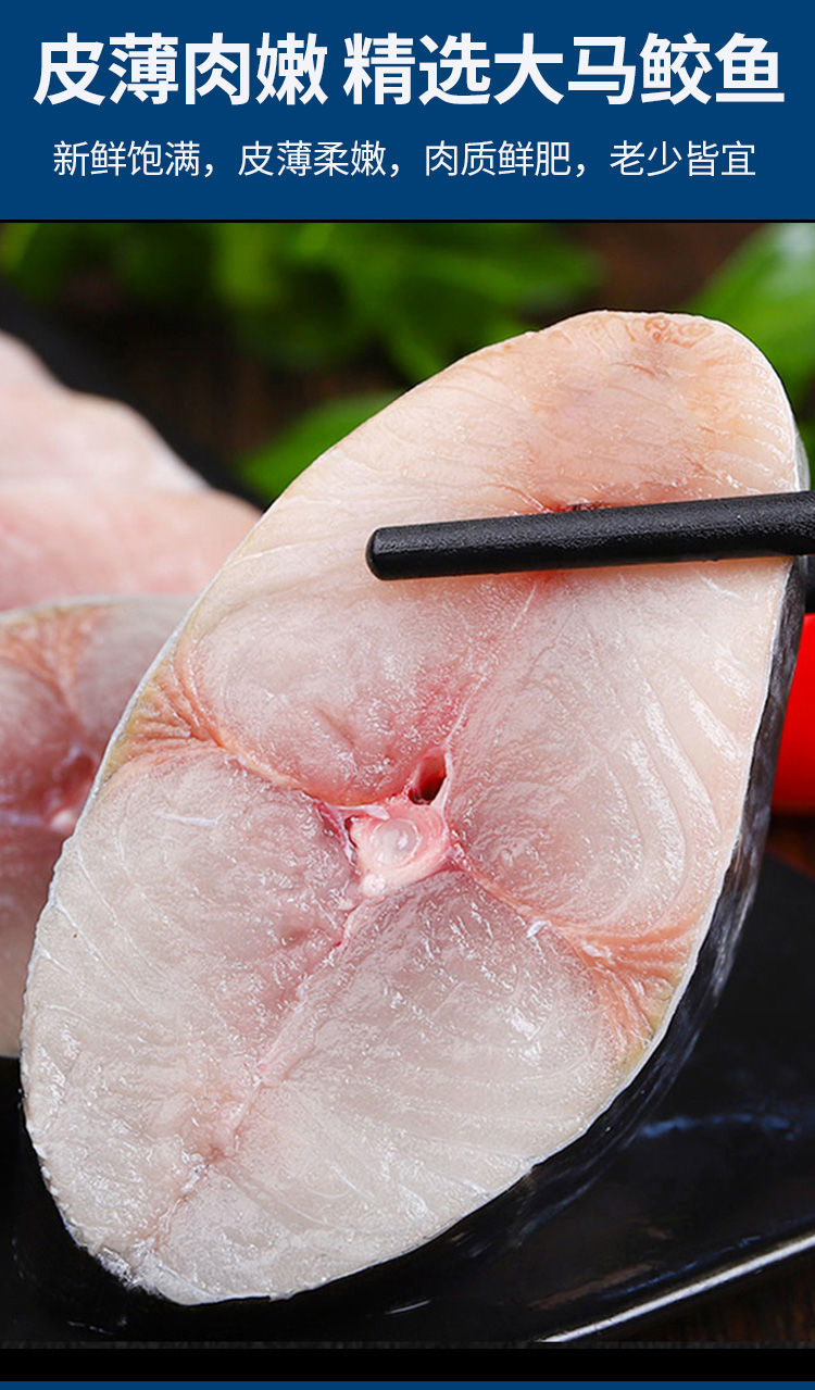 袋装湛江大马鲛鱼新鲜冷冻淡盐一夜埕马鲛深海鲅鱼中段马鲛鱼片马鲛鱼