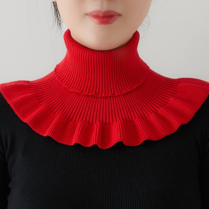 假高领时尚女春秋冬套头围脖百搭保暖护颈椎纯色高领针织假领毛线脖套