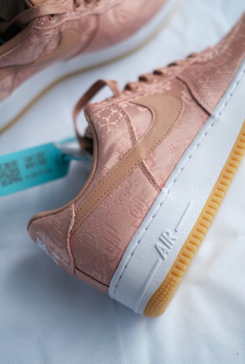 新疆西藏专链公司级1空军一号陈冠希玫瑰金粉丝绸可撕白丝绸36