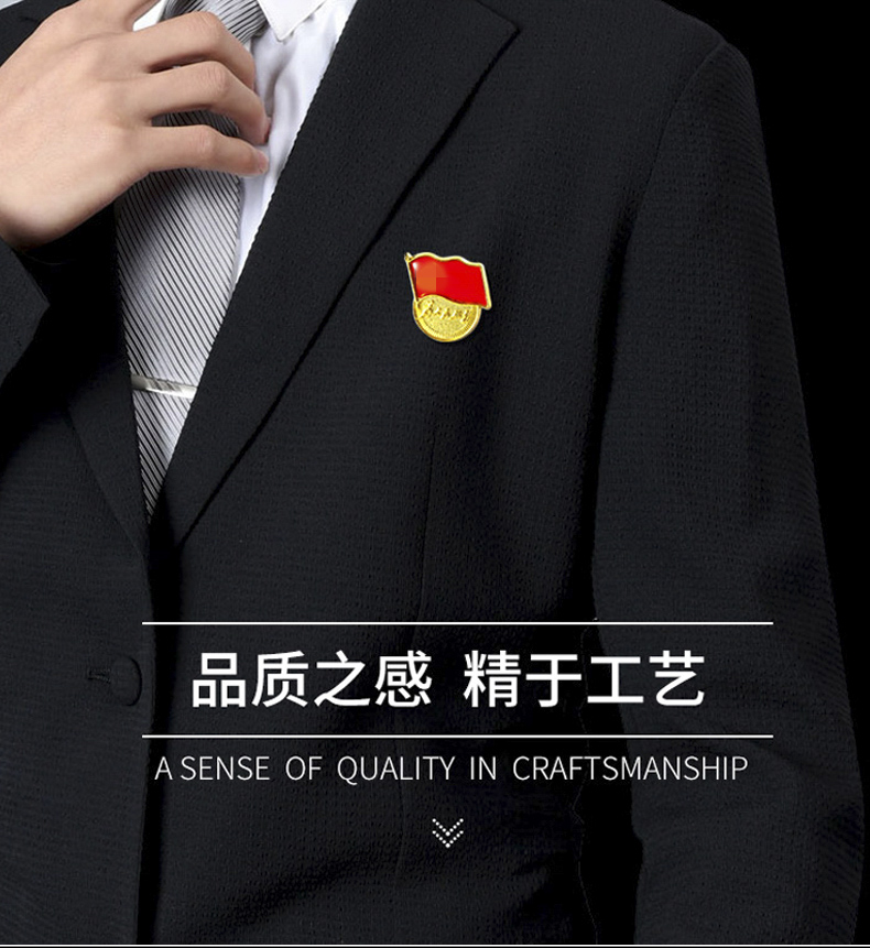 仓梵 党徽新版胸针标准型磁铁磁扣党章中国党员胸章徽章为人民服务党