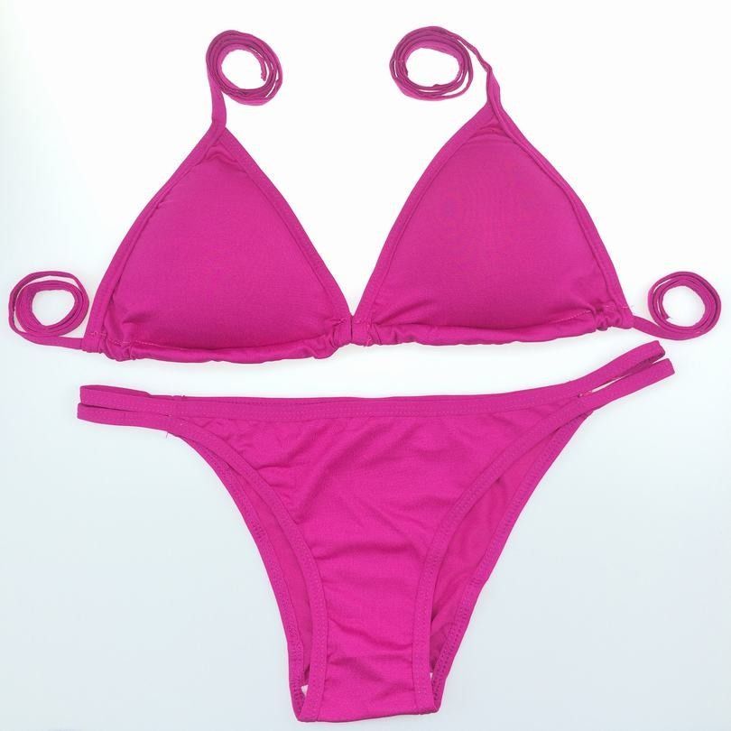 2021新款比基尼游泳衣性感三点式荧光色泳装女性感橙色sm8095斤