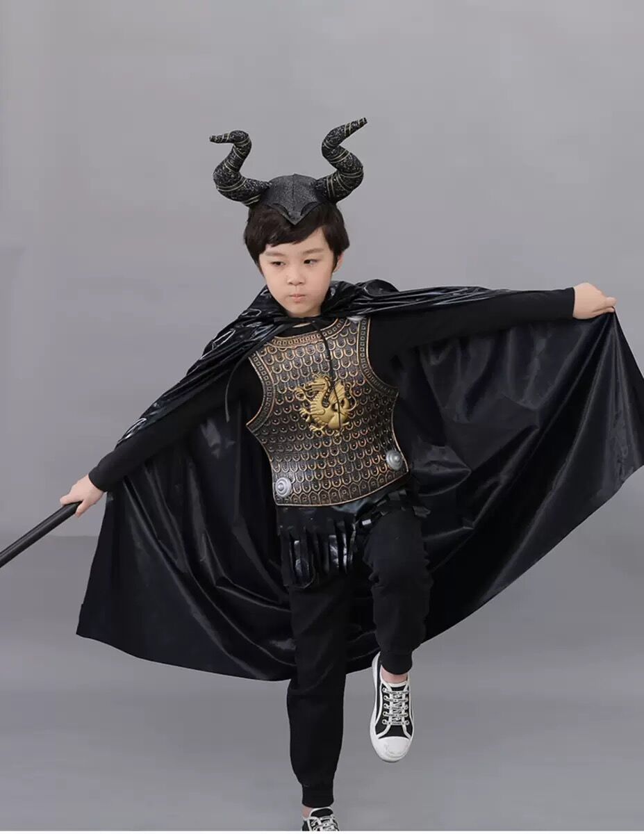 六一儿童牛魔王衣服西游记化妆舞会演出服男童角色扮演cosplay服黑色