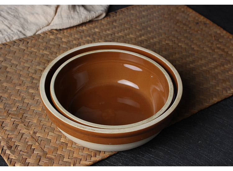 2022生态家居同款复古土陶瓷碗粗瓷蒸菜碗土钵蒸饭碗土碗粗陶陶碗扣碗