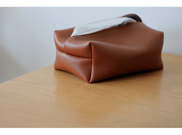 生态链家居同款品质荔枝纹皮质纸巾盒大号餐厅抽纸盒书房轻奢家用简约