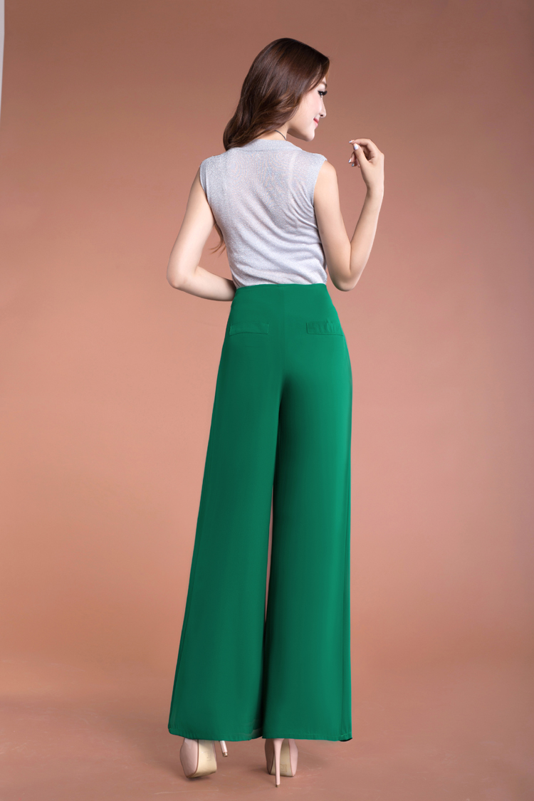 甩裤女 宽腿裤女裤时尚秋装雪纺裤高腰垂感阔腿裤宽脚甩腿裤休闲裙裤