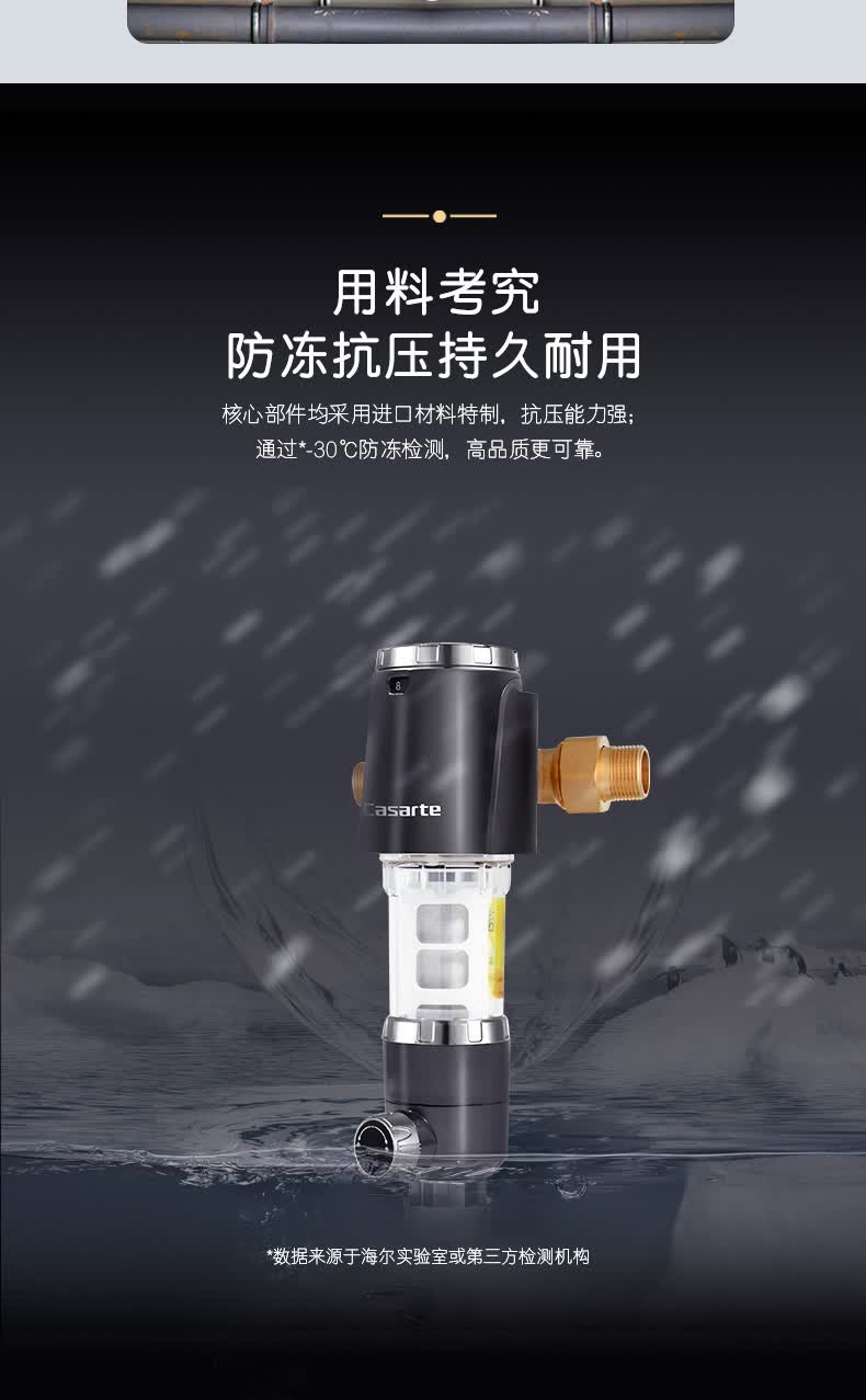 海尔卡萨帝前置过滤器水路保护器净水器家用全屋自来水过滤器cp40m2