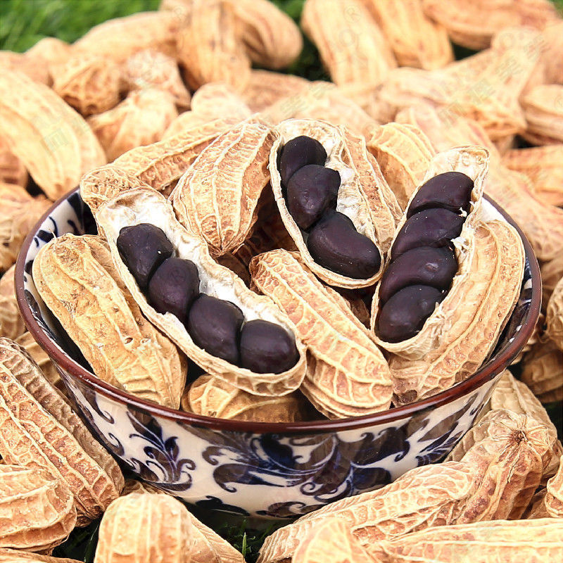 5折 云南黑花生 500g云南黑花生黑衣花生带壳黑皮花生五香花生 熟带壳