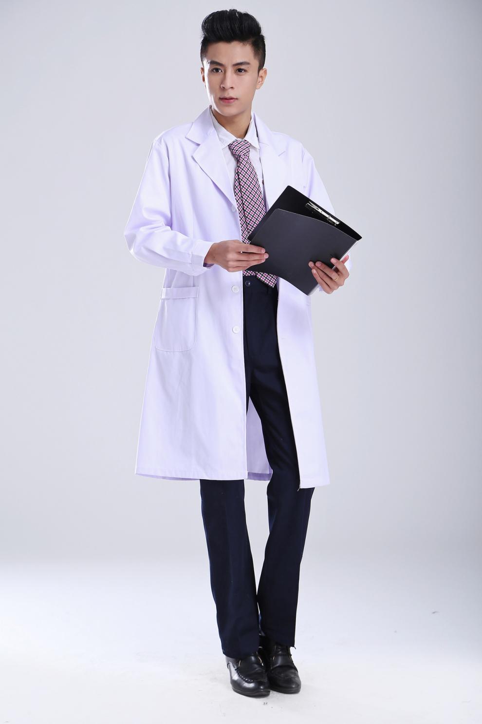 白大褂化学白大褂长袖男衣短袖长款大学生实验服化学实验室医生工作服