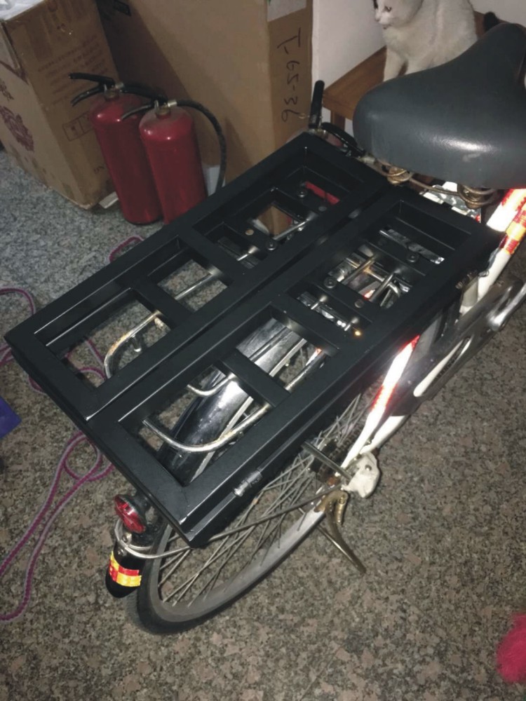 适用于电动车折叠货架摩托车锂电自行车踏板载尾外卖箱子加改装大货后